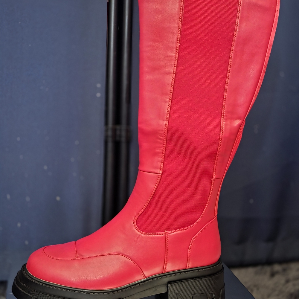 Women's Red Knee-High Boots